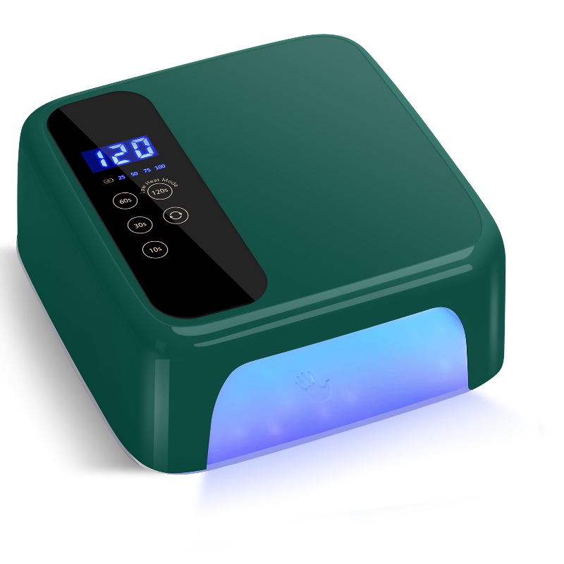 M&R 602Pro Зелена безжична LED лампа за нокти, безжична сушилня за нокти, 72W акумулаторна LED светлина за нокти, преносим гел UV LED лампа с нокти с 4 сензор за настройка на таймера и LCD дисплей, професионален LED лампа за нокти за лак за гел
